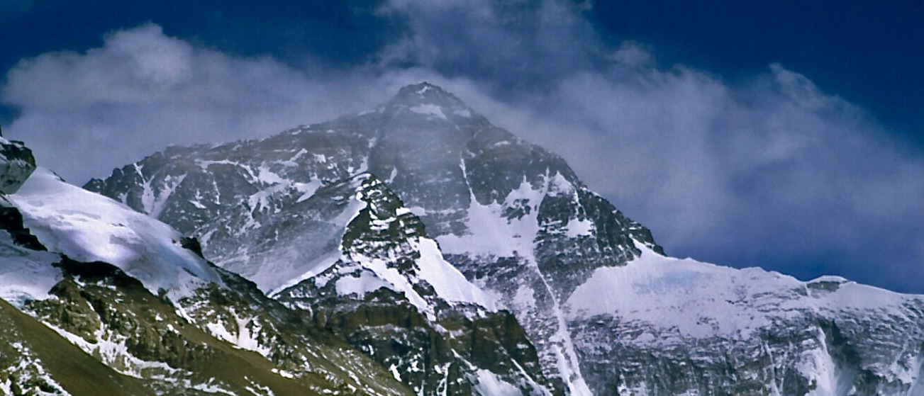 Mountain peak in warm sunset light