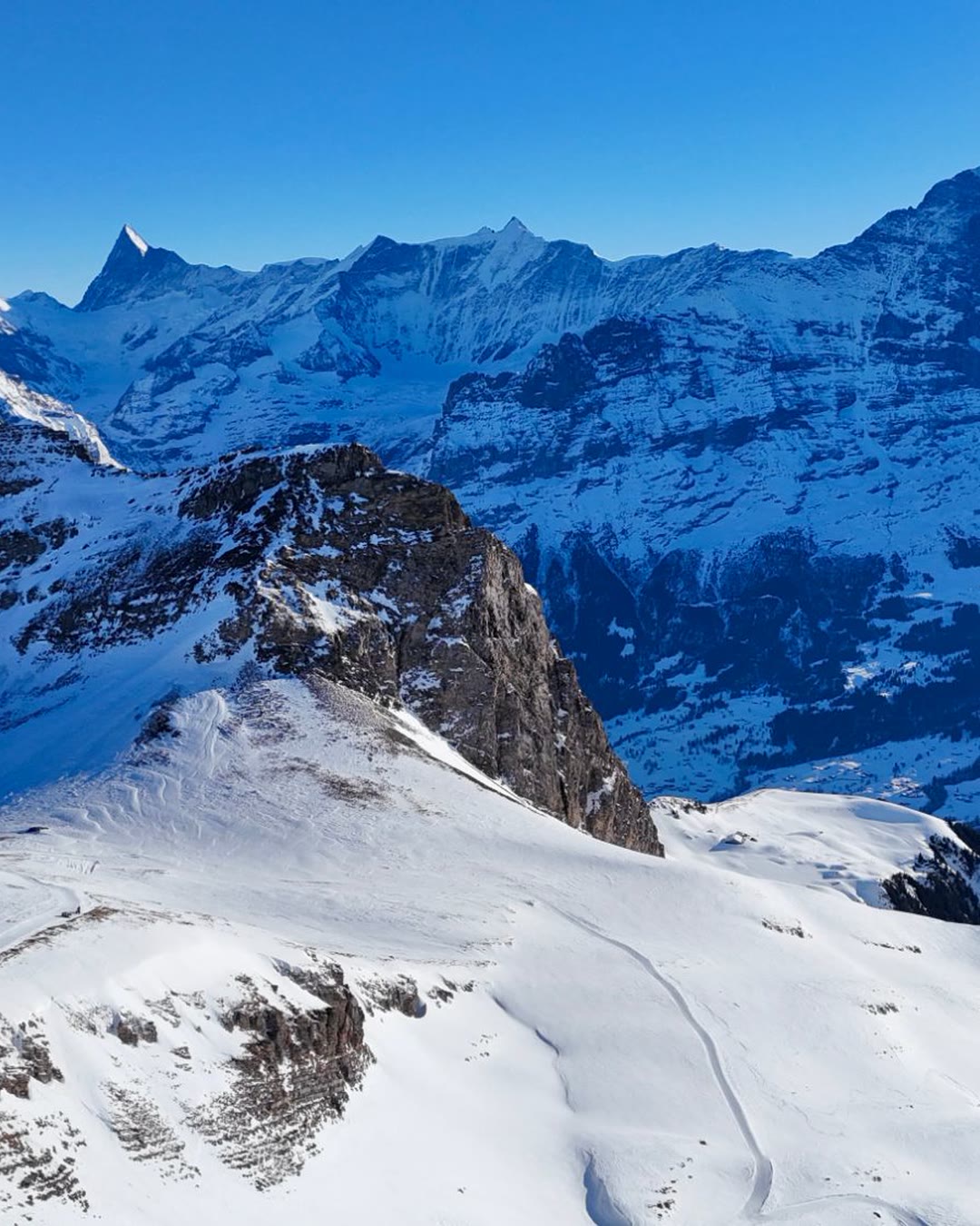 First → Faulhorn → Weidli — winter · up on foot, down by sled