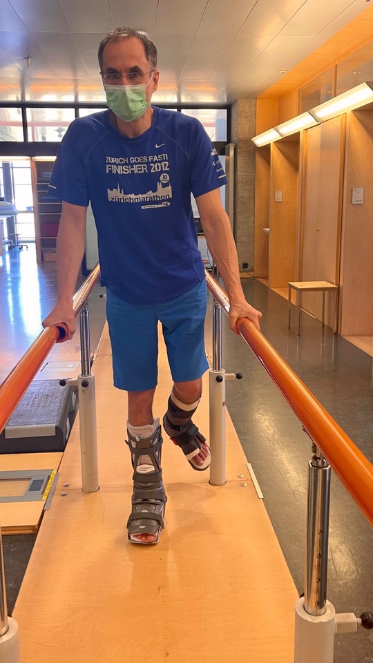 Walking with parallel bars